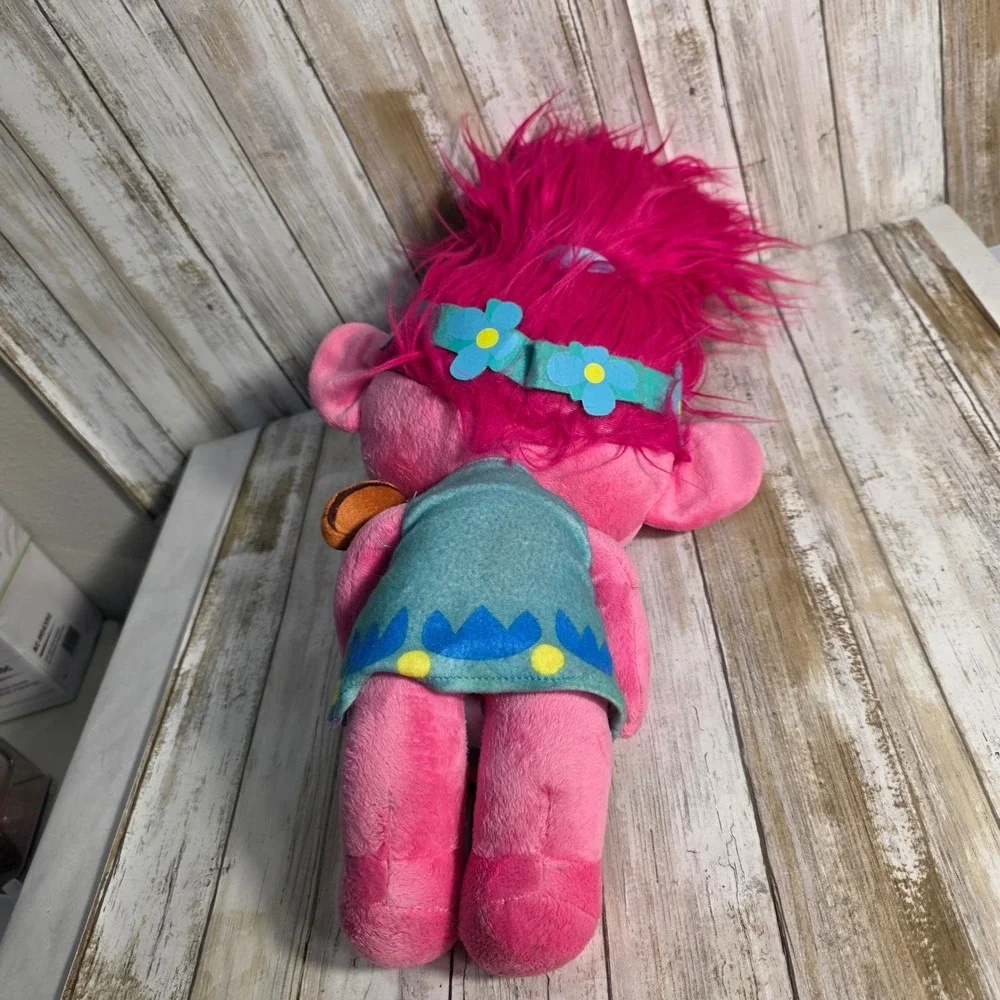 DreamWorks Trolls Poppy Plush 22 Inch Pink Hair Ukulele Stuffed Toy Doll